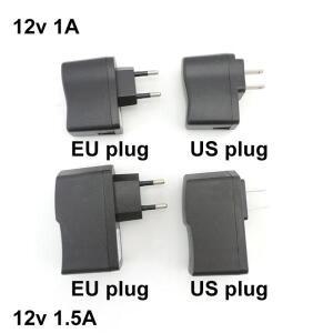 12v 1A 1000ma 1.5a AC USB 포트 DC 전원 플러그 어댑터 공급 충전기 유형 LED 스트립 조명 미국 EU