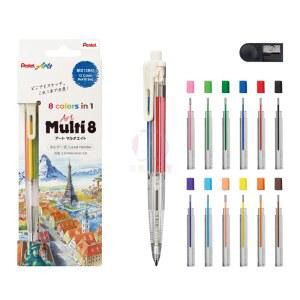 세트 펜텔 다기능 아트 리드 연필 교체 Multi8 컬러