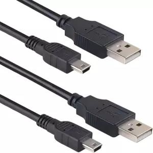 2팩 텍사스 인스트루먼트용 미니 USB 충전기 및 데이터 케이블 계산기 TI-84 플러스 CE 그래프 TI-Nspire