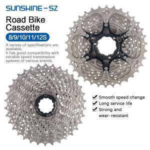 선샤인 로드 바이크 카세트 8 9 10 11 12단 자전거 스프라켓 25T 28T 30T 32T 34T 36T K7 스피드 래칫 사이