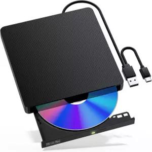 CALOETHNEY 외장 블루레이 드라이브 USB 3.0 및 타입-C BD/DVD/CD 버너 - 3D 재생이 가능한 휴대용