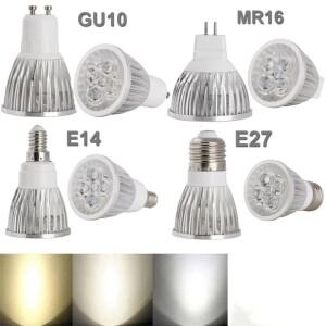 슈퍼 밝은 9W 12W 15W GU10 220V 110V LED 램프 스포트라이트 E14 E27 GU5.3 MR16(12V) 고전력 조명 샹들리