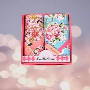 일본 백화점 손수건 타올 여성용 플로럴 스카프 사랑스러운 패턴