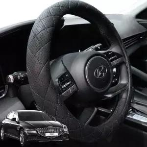 [RIZPICK]G80 호환 핸들커버 자동차 가죽 퀄팅 핸들커버 제네시스핸들커버