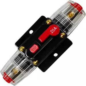 DXNQ 20A 인라인 퓨즈 홀더 12V-48V DC 리셋 인버터 스위치 차량 스테레오 해상 보트 오디오 과부하 보호를