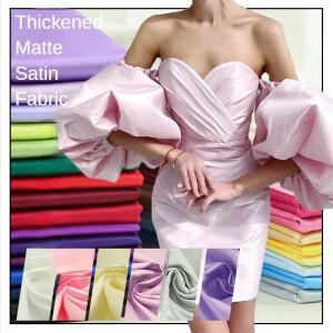 드레스 의류 치파오 바느질 실크 천 일반  드레이프 여름 흰색 불투명 미터로 두꺼운 매트 새틴 패브릭