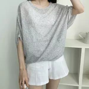 여성 시원한 마혼방 시스루 가오리 반팔 티셔츠 체형커버 -WTS0793- 여름