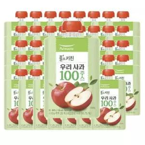 풀스키친 우리 사과 100 풀무원 100ml 40개 과일주스 카페 학교 유치원 탕비실