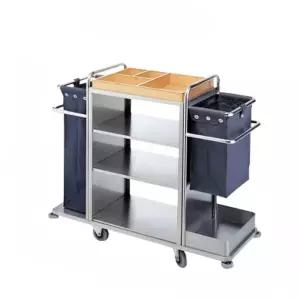 호텔 메이드 린넨 스텐 청소 카트 무빙 대차 이동