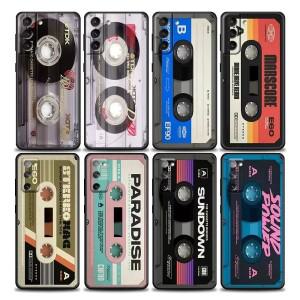 레트로 마그네틱 라디오 테이프 카세트 휴대폰 케이스 삼성 호환 갤럭시 S25 S24 S23 S22 S21 S20 FE 플러