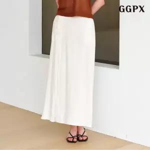 [GGPX]사이드 버튼 포인트 린넨 롱 스커트 (GQBWH004D)