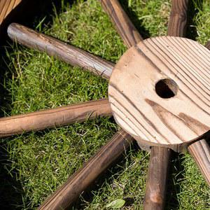 나무 바퀴 고대 호텔 소품 수레 데코 수레바퀴 장식 지름