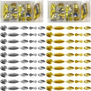 루어 제작용 스피너 블레이드 200개 이지 스핀 콜로라도 버드나무 키트 미끼 스푼 골드 실버 DIY 낚시 도구