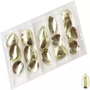 미끼 제작용 낚시 스피너 블레이드 - 50개/박스 콜로라도 윌로우 DIY 스푼용 대량 월리 장비 실버 골드