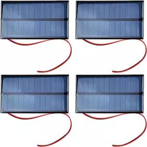 4Pcs 미니 태양광 패널 1W DC 6V 폴리실리콘 태양전지 충전 모듈 30cm 케이블 소형 발전 셀 과학 연구