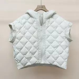 패딩반팔조끼 보온 아우터 엄마 겨울 방한 후드 누빔 숏