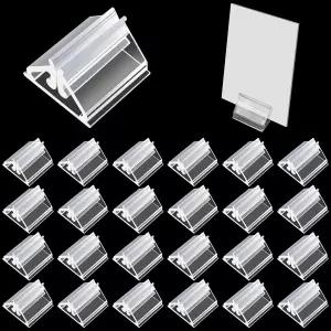 YHNTGB 120 PCS 플라스틱 게임 카드 가격표 메뉴 라벨을 위한 빈 보드 마커 홀더 파티 선호 용품 투명