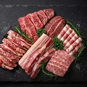 [돼지껍데기/콩가루추가] 캠핑 프리미엄 1.8kg 삼겹 목살 가브리 갈비살 부채