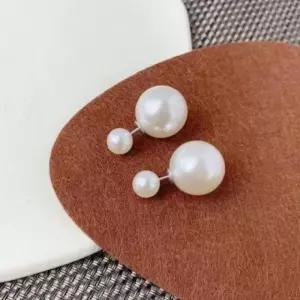 결혼식귀걸이 더블진주귀걸이 한쌍 볼귀걸이