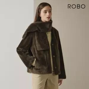 로보 최초가 999,000원 라도마社 리버시블 무스탕 하프코트머플러 715094