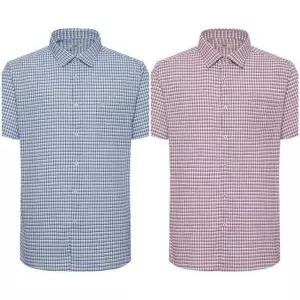 [갤러리아] (포장,양말사은)닥스 26SS 린넨혼방 스몰체크 반팔 캐주얼남방 DMS3SHCS110