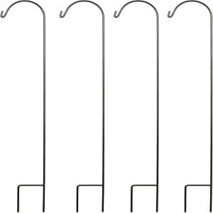 태양열 LED 조명에 이상적인 33인치 높이의 셰퍼드 훅 4종 세트 메이슨 병 식물 걸이 랜턴 정원 말뚝 선물