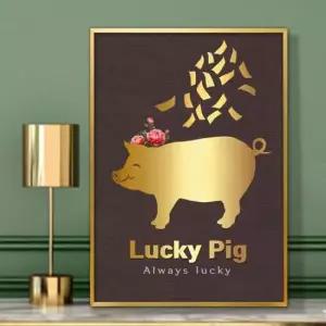 풍수 황금돼지 그림 액자 풍수그림 돈들어오는 A3 PIG1