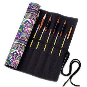 라벤티 보호 롤업 페인트 브러시 홀더 페인팅 정리 및 보관 아티스트 캔버스 롤 파우치 브러시 없는 메이크업 브러시 케이스 정리함