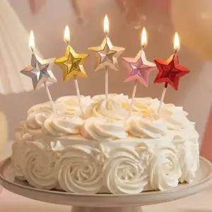 생일 파티 별 초 기념일 미니 꽈배기 막대 상들리에 케이크 촛대
