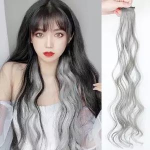 웨이브 포인트 컬러 헤어피스 붙임머리