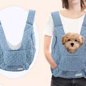 휴대용 강아지가방 앞배낭 외출용 펫캐리어 마그네틱 이동 캐리백 전면