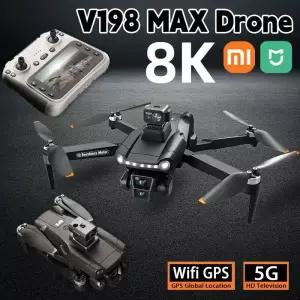 드론 Xiaomi Mijia V198MAX GPS 8K HD 항공 사진 듀얼 카메라 브러시리스 쿼드로터 레이저 장애물 회피 공