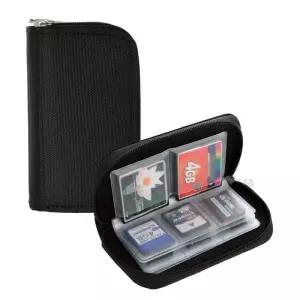 SD카드보관함 수납 케이스 메모리 카드 휴대 마이크로 SD 미니 4X CF 청소용 천 카드홀더 가방 지갑