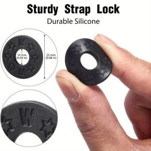 일렉트릭 기타 및 베이스용 전문 고무 스트랩 잠금 장치, 가스켓 와셔 포함 안전하고 안전한 10 개