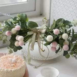 조화화분 귀여운 폼폼이 달린 폼폼 라벤더 가렌더 3color 장식화분