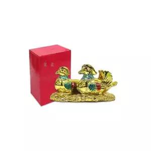 황금 원앙 두마리 장식품 풍수 인테리어소품 동물 원앙 장식 데코