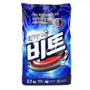 비트 세탁 세제 2.7kg 세탁기 표백 빨래 세제 가루형 빨래세제