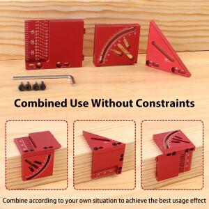 센터 파인더 목공 광장 Dovetail Jig, 알루미늄 합금 30/45/60/90 학위 다기능 마킹 게이지 도구