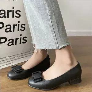 인기상품 여성 단화 사각코 스퀘어 데일리 낮은굽 정장 구두 3색 [WFKAKEY_260407]