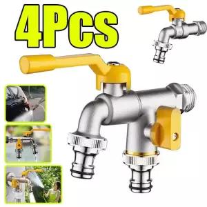 호스분배기 연결기 1-4개 12인치 정원 호스 황동 수도꼭지 1 2출력 4포인트 구리 야외 발코니
