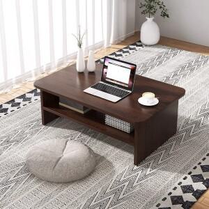 일본 다다미 차 테이블 낮은 바닥 스탠딩 커피 단단한 나무 발코니 베이 창