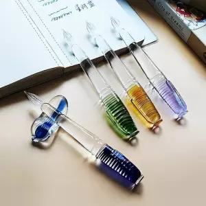 딥펜 MAJOHN Chasing Light Joyful Color 크리스탈 유리 물 펜에 담근 것 잉크 전문가 휴대용 페인팅 후크