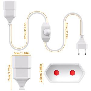 디밍 가능한 LED 스위치 연장 코드 전원 소켓 2핀 플랫 EU 플러그 가정용 회전식 디머 다양한 상황에 적합