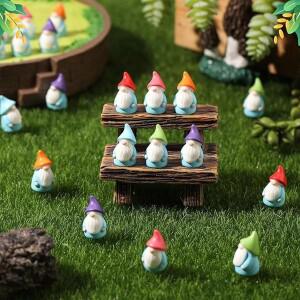 12/24pcs 미니 수지 Gnomes 동상 장식품 귀여운 드워프 요정 미니어처 인형 홈 정원