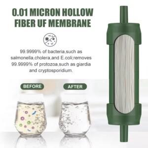 야외 미니 워터 필터 짚 캠핑 정화 생존 또는 비상 용품을위한 휴대용 하이킹 정수기