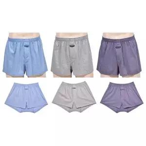 남자 트렁크 순면팬티세트 3매입 면 100% 사각팬티 소변구팬티