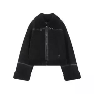 브랜드정품 버커루 BUCKAROO 여성 오버사이즈 무스탕 블랙 369909