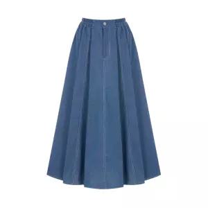 [페이지플린] 스티치밴딩데님플레어스커트_P6ASK026C