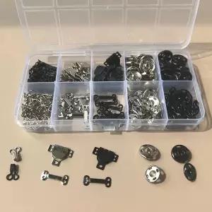 의류 똑딱이 단추 후크 100세트 옷 바지 수선용 부자재 DIY 소품