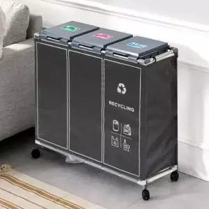 재활용 분리수거함 3단 커버세트 분리수거대 쓰레기통_23506671
